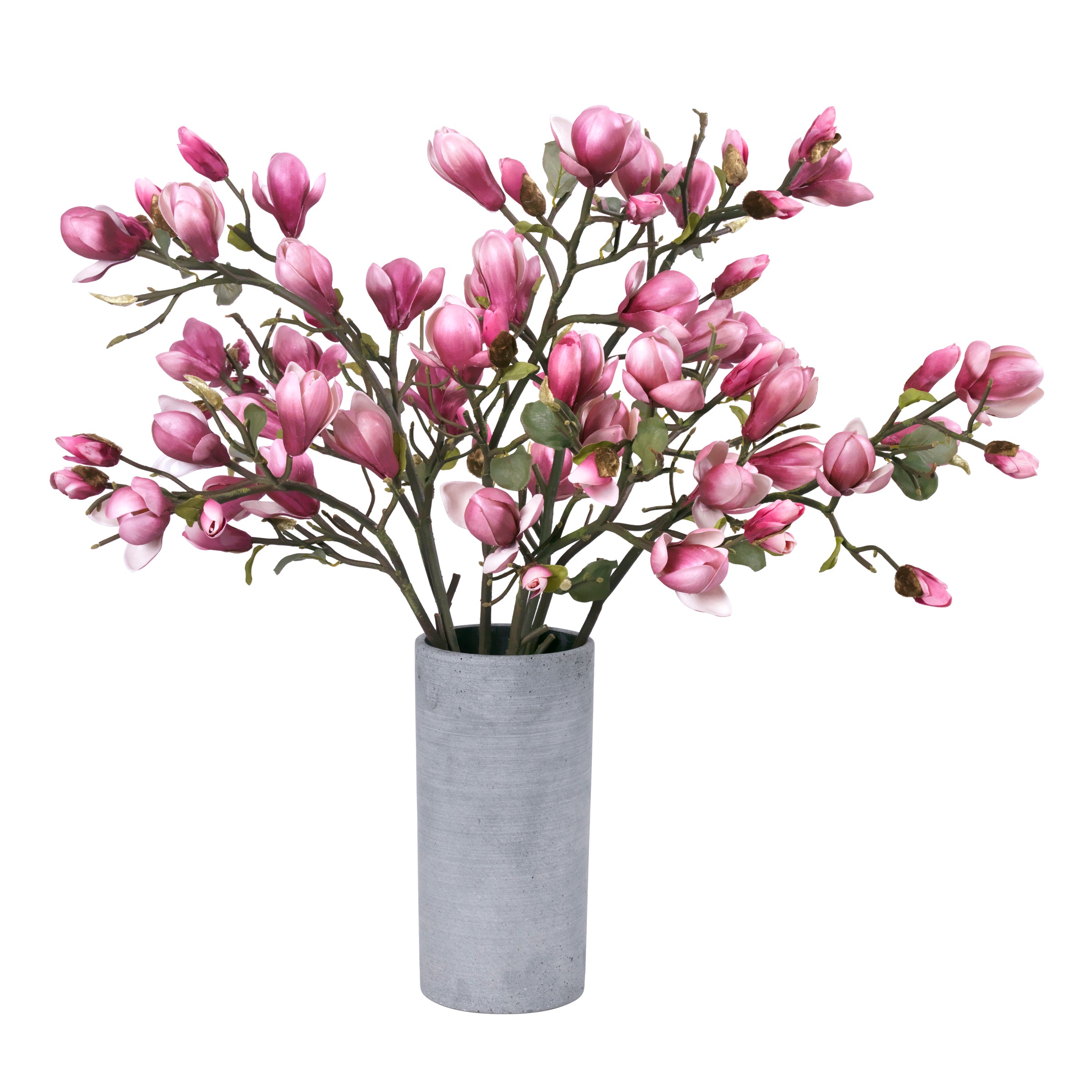Pink Magnolia Branches in Gray Ceramic Vase – ASHLEY STARK HOME