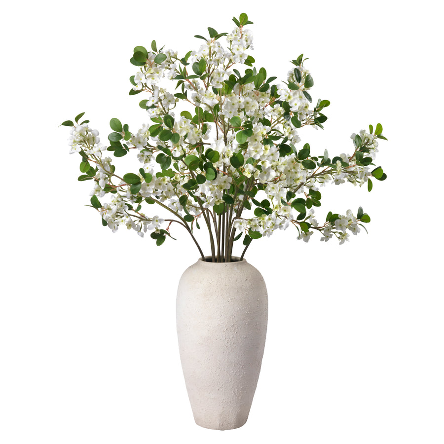 White Blossoms in Textured Vase - Limited Edition