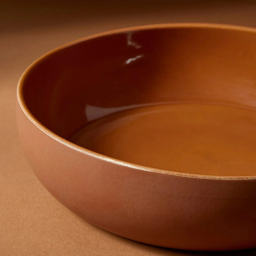 Shallow Stoneware Serving Bowl