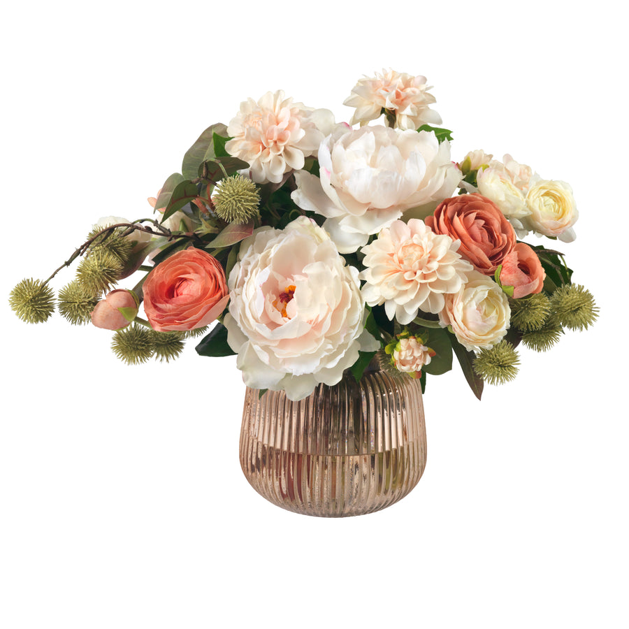 Mixed Floral Bouquet in Glass Vase