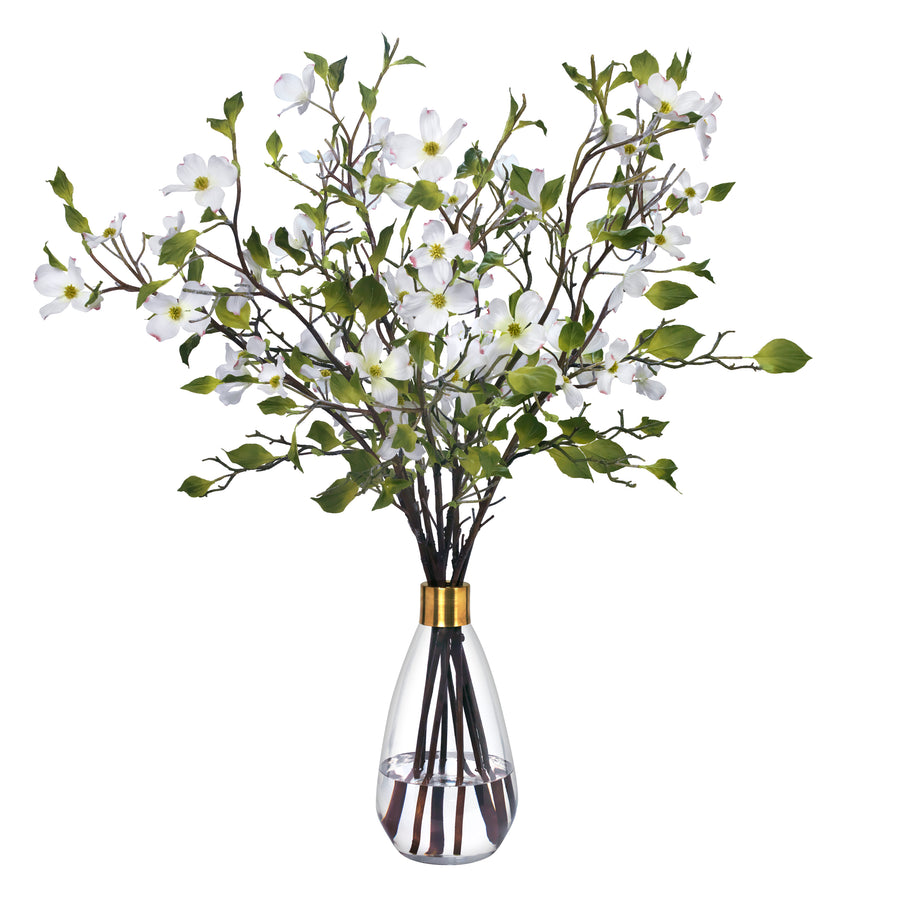 Dogwood Branches in Glass Vase