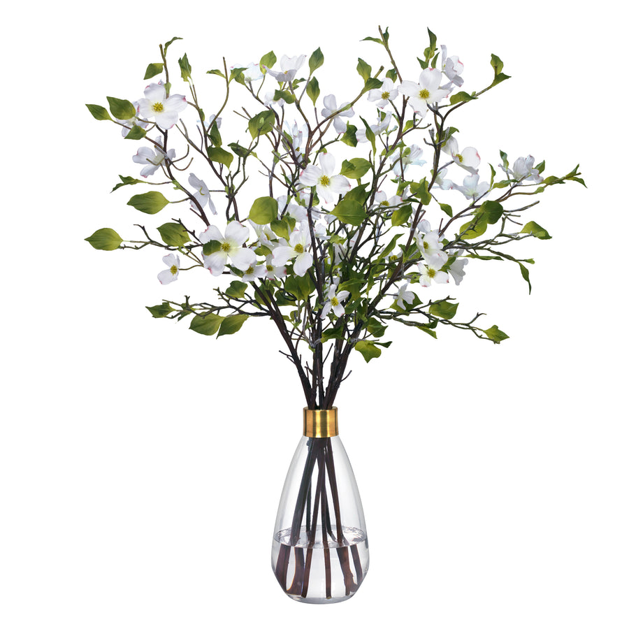 Dogwood Branches in Glass Vase