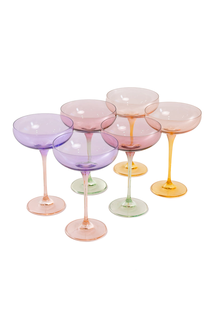 Colorblock Champagne Coupe Stemware - Set of 6