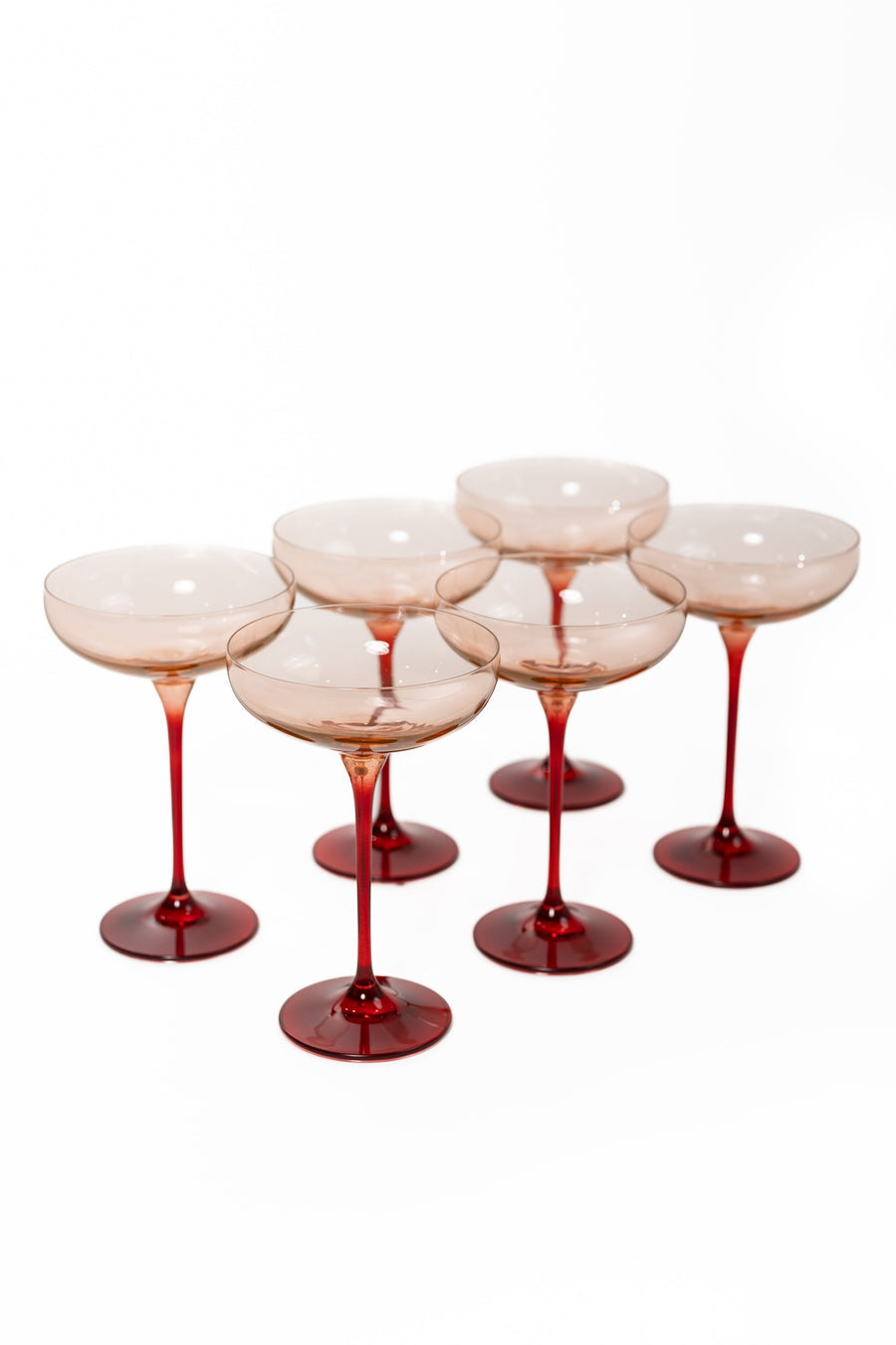 Colorblock Champagne Coupe Stemware - Set of 6