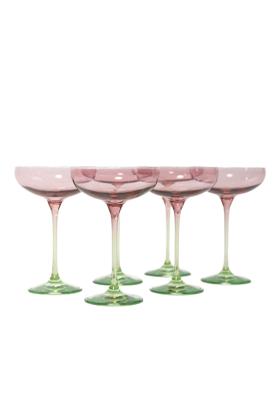 Colorblock Champagne Coupe Stemware - Set of 6