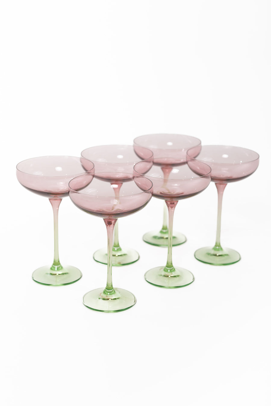 Colorblock Champagne Coupe Stemware - Set of 6