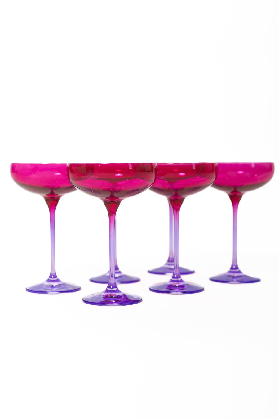 Colorblock Champagne Coupe Stemware - Set of 6