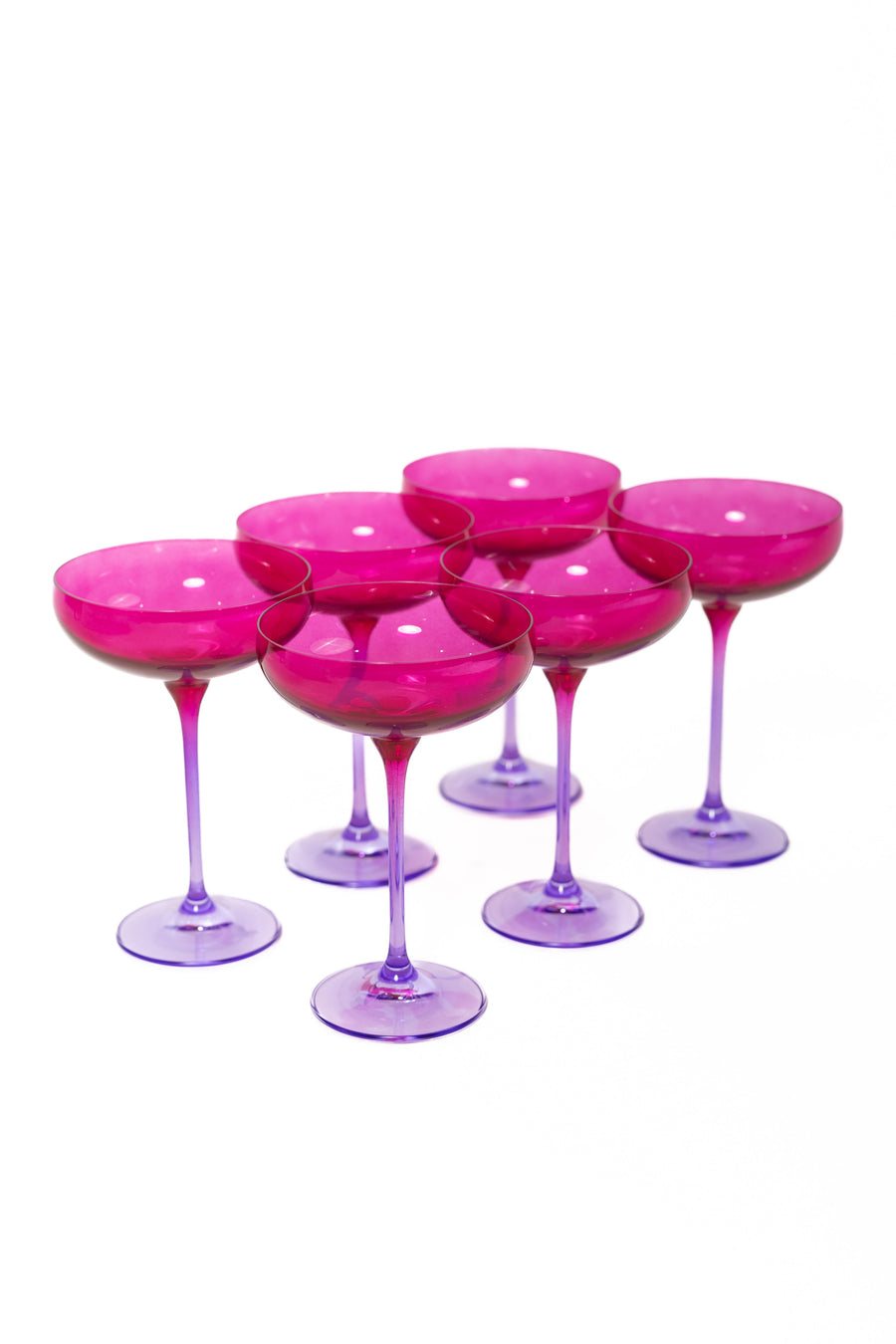 Colorblock Champagne Coupe Stemware - Set of 6