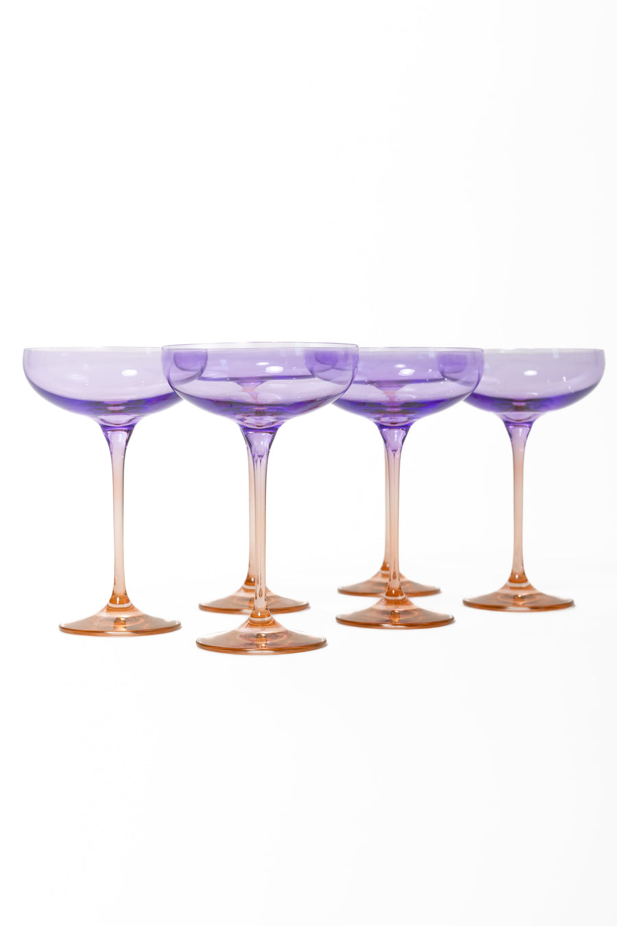 Colorblock Champagne Coupe Stemware - Set of 6