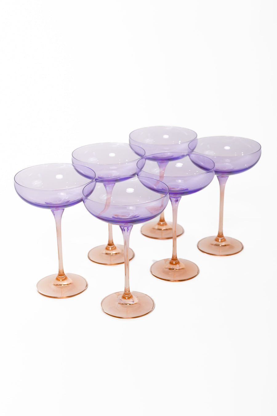 Colorblock Champagne Coupe Stemware - Set of 6