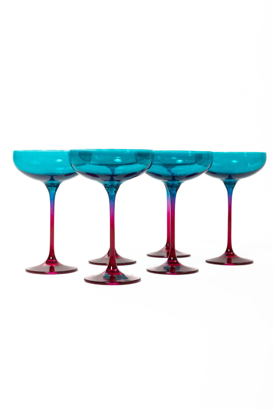 Colorblock Champagne Coupe Stemware - Set of 6