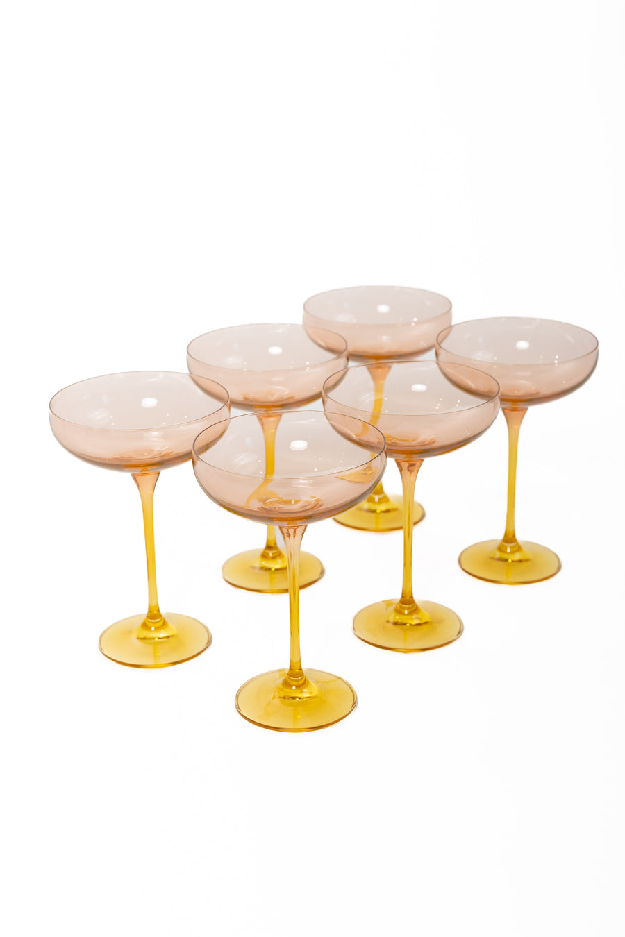 Colorblock Champagne Coupe Stemware - Set of 6