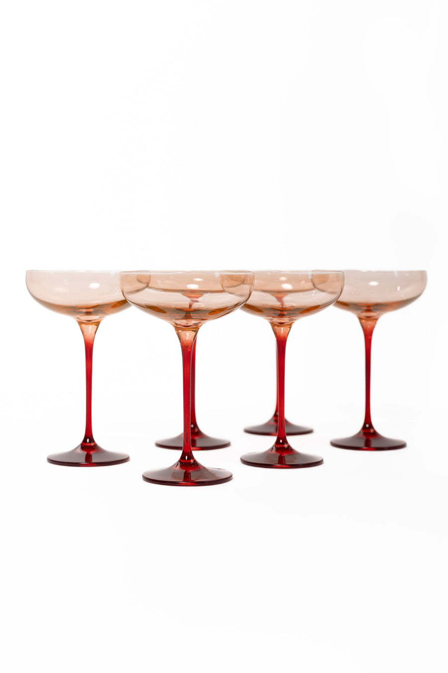 Colorblock Champagne Coupe Stemware - Set of 6