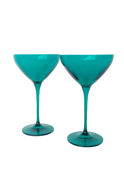 Estelle Colored Martini Glass - Set of 2 {Black}