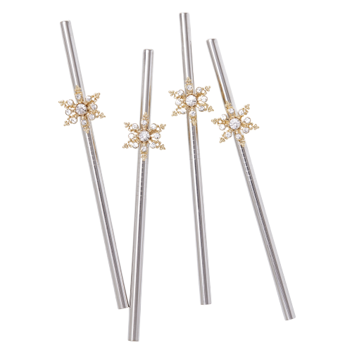 Snowflake Metal Cocktail Straws