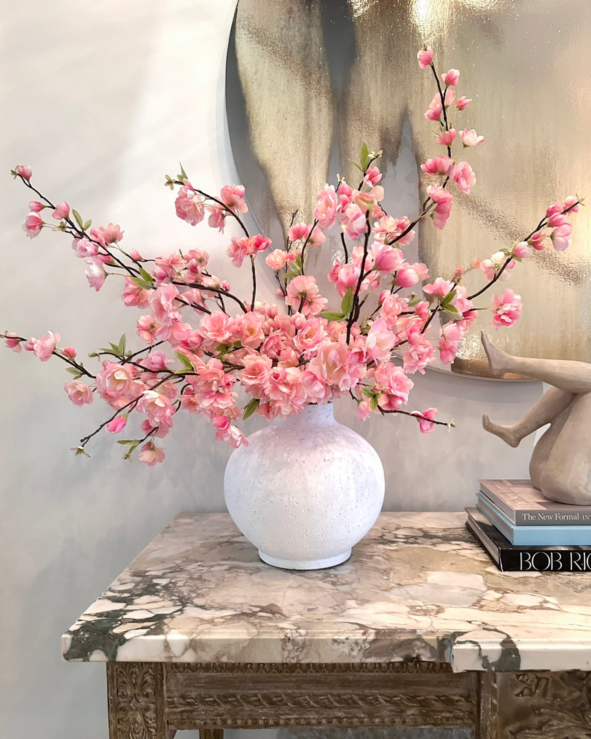 Pink Cherry Blossoms in Round Vase - Limited Edition