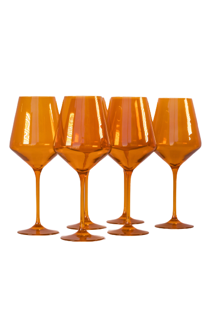 Modern Stemless Brass Wine Glasses, Set of 4  Red wine glasses, Wine glass  set, Wine glasses