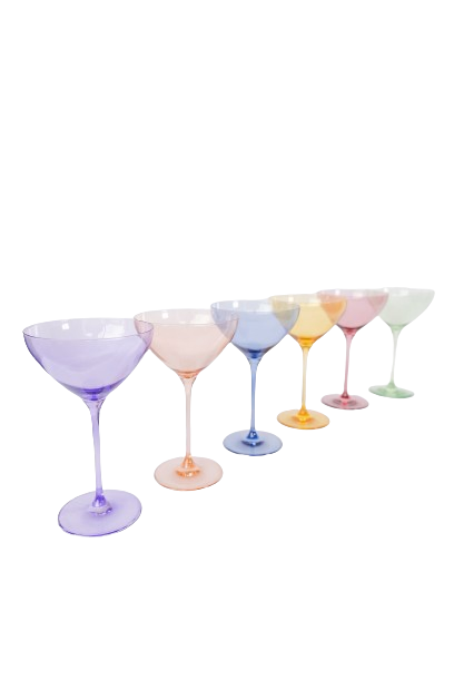 Pastel Mixed Martini Glass - Set of 6