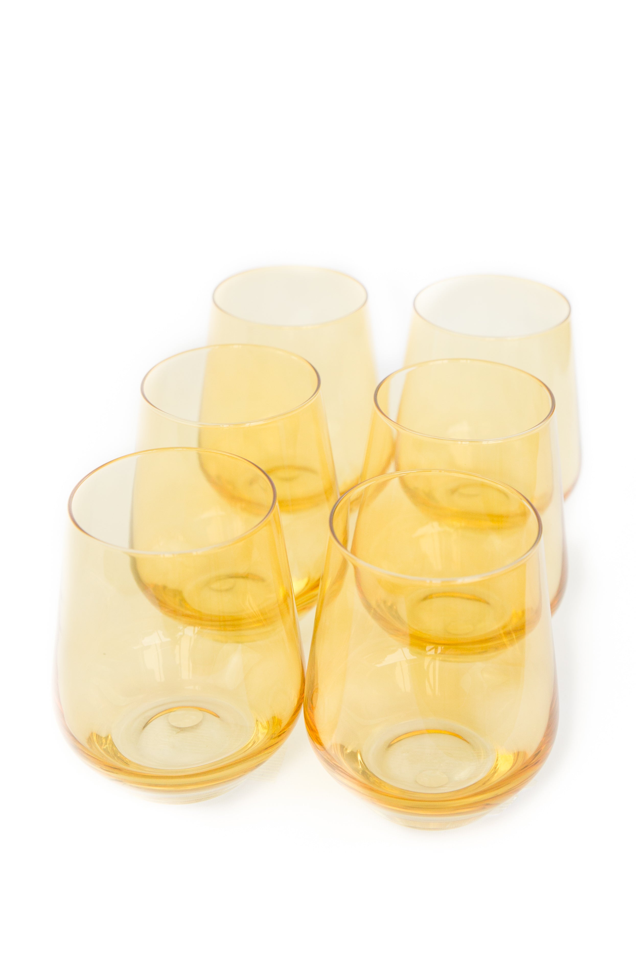 Yellow Stemless Wine Glasses