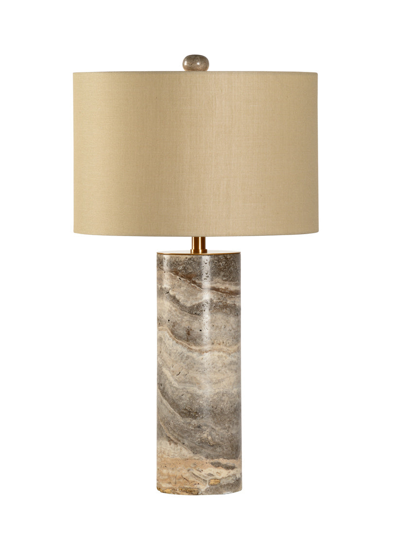 Gray Marble Column Lamp