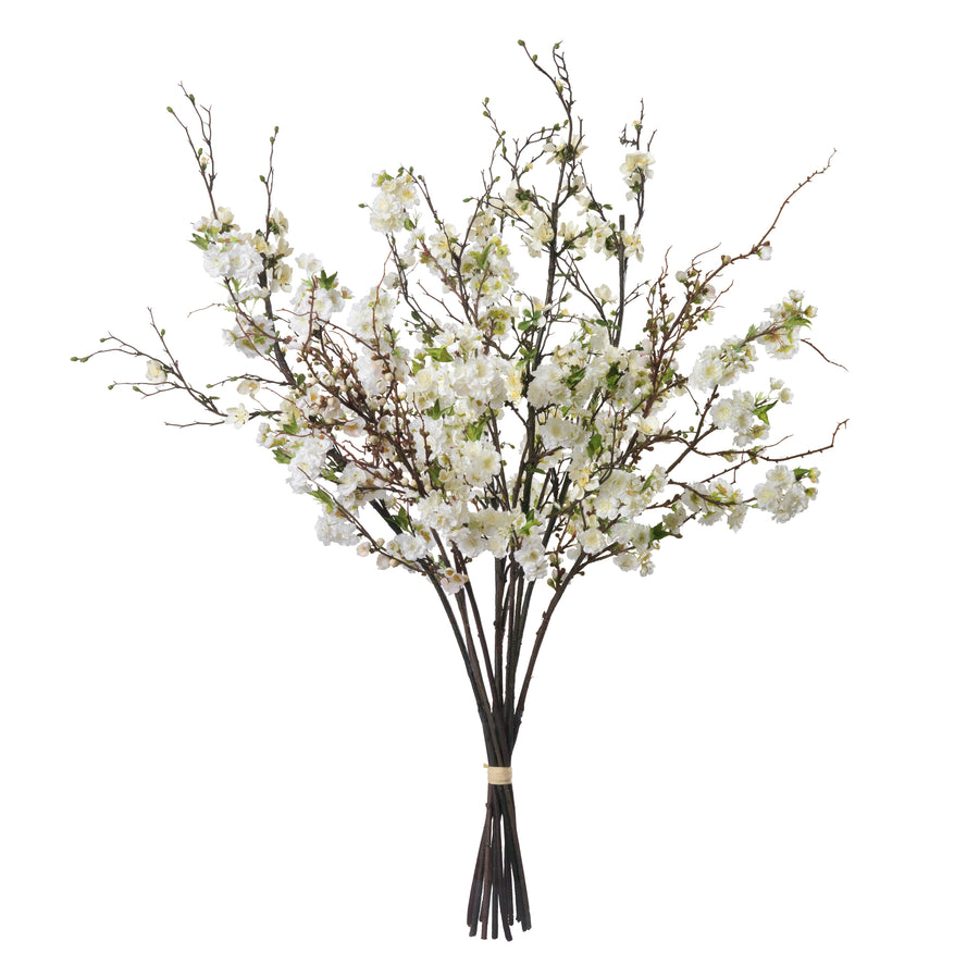 Hand-tied White Cherry and Quince Bouquet