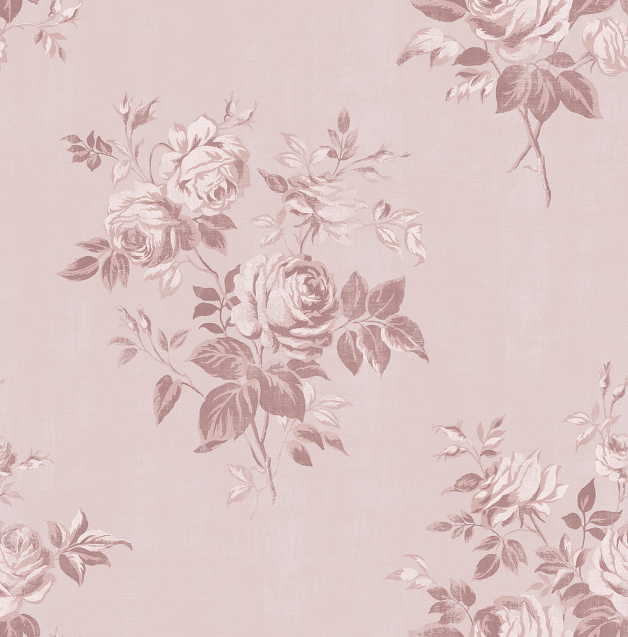 Blush Rosecliff Floral Peel & Stick Wallpaper Sample