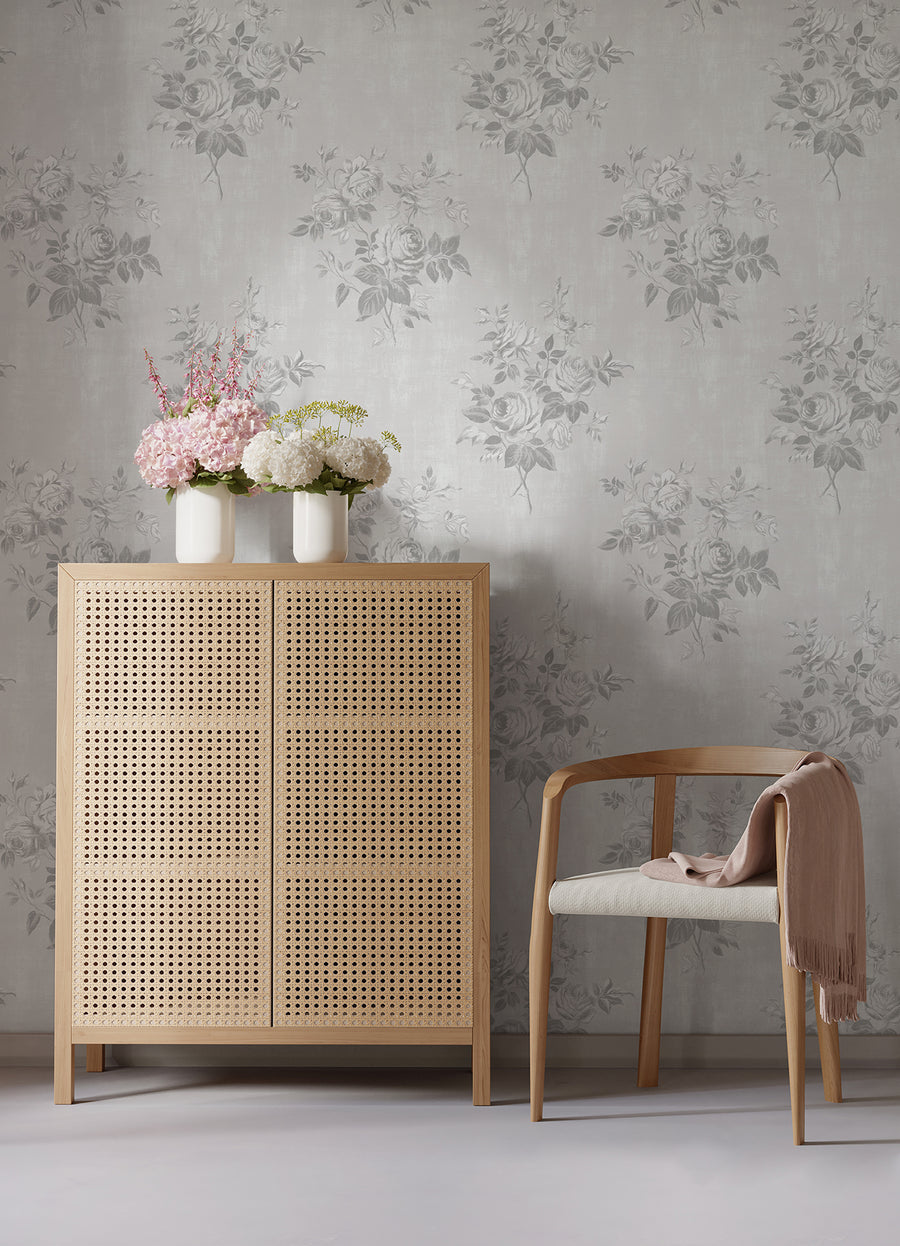 Grey Rosecliff Floral Peel & Stick Wallpaper