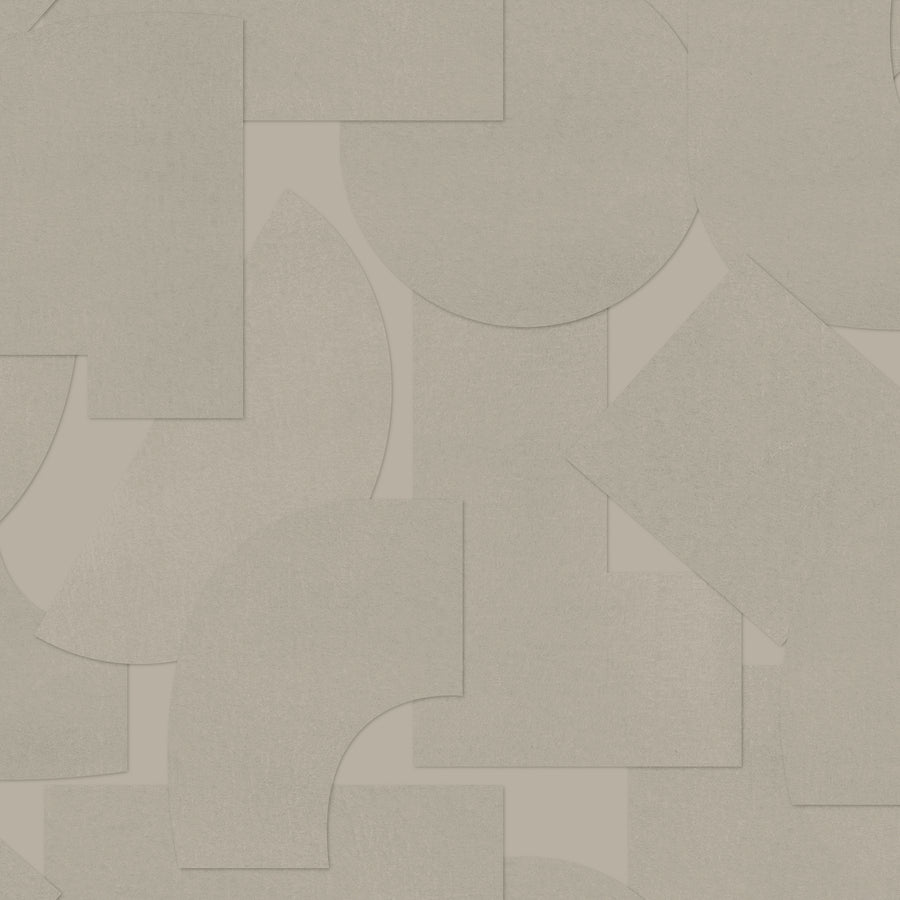 Taupe Bas Shapes Peel & Stick Wallpaper