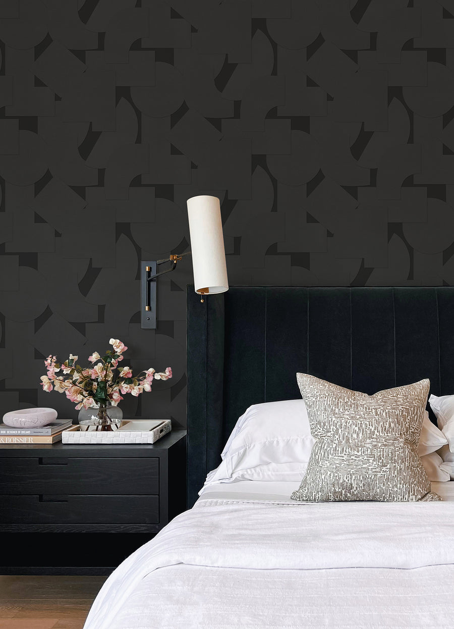 Black Bas Shapes Peel & Stick Wallpaper