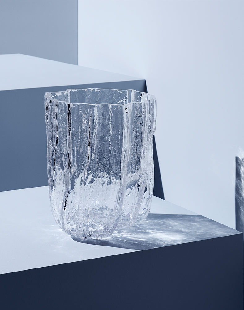 Crackle Clear Tall Vase