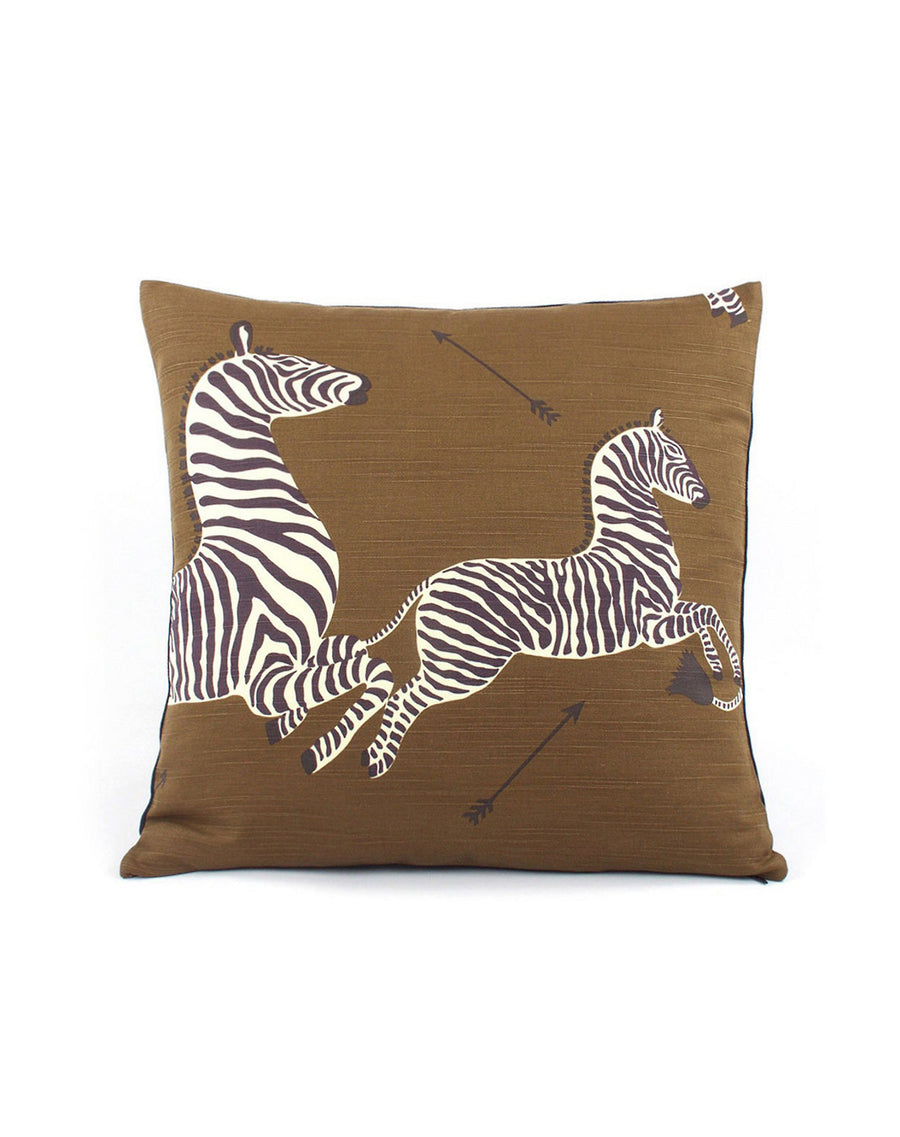 Zebras Safari Brown Pillow