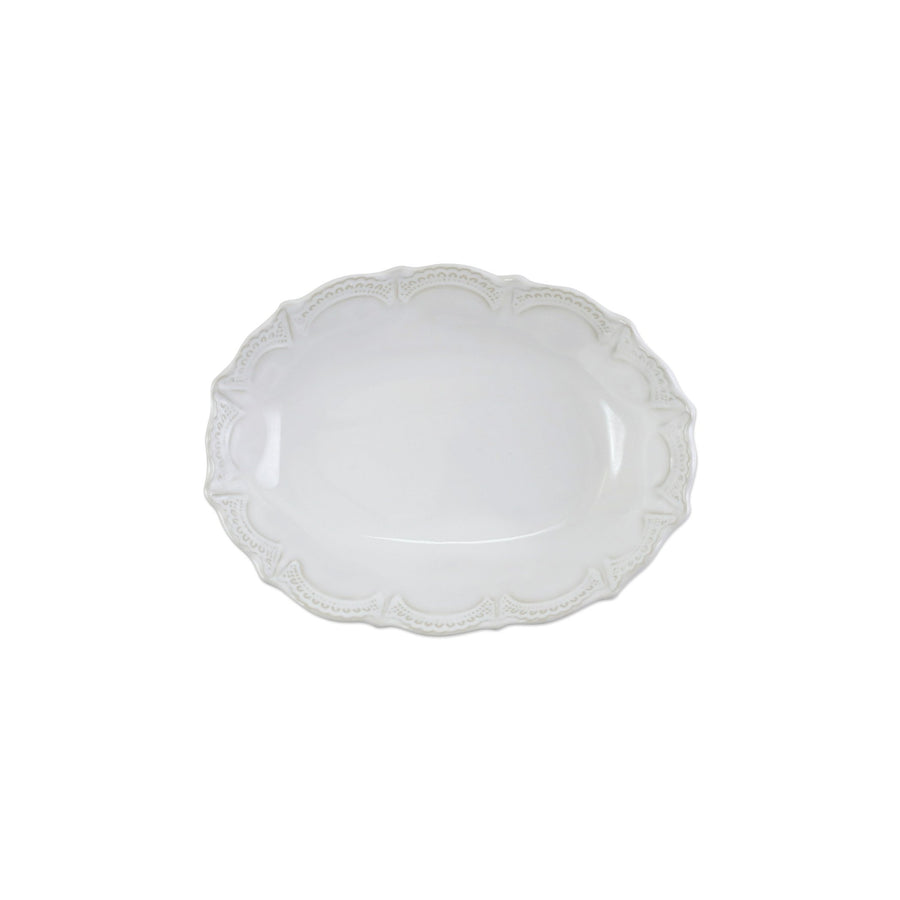 Incanto Stone White Lace Small Oval Bowl