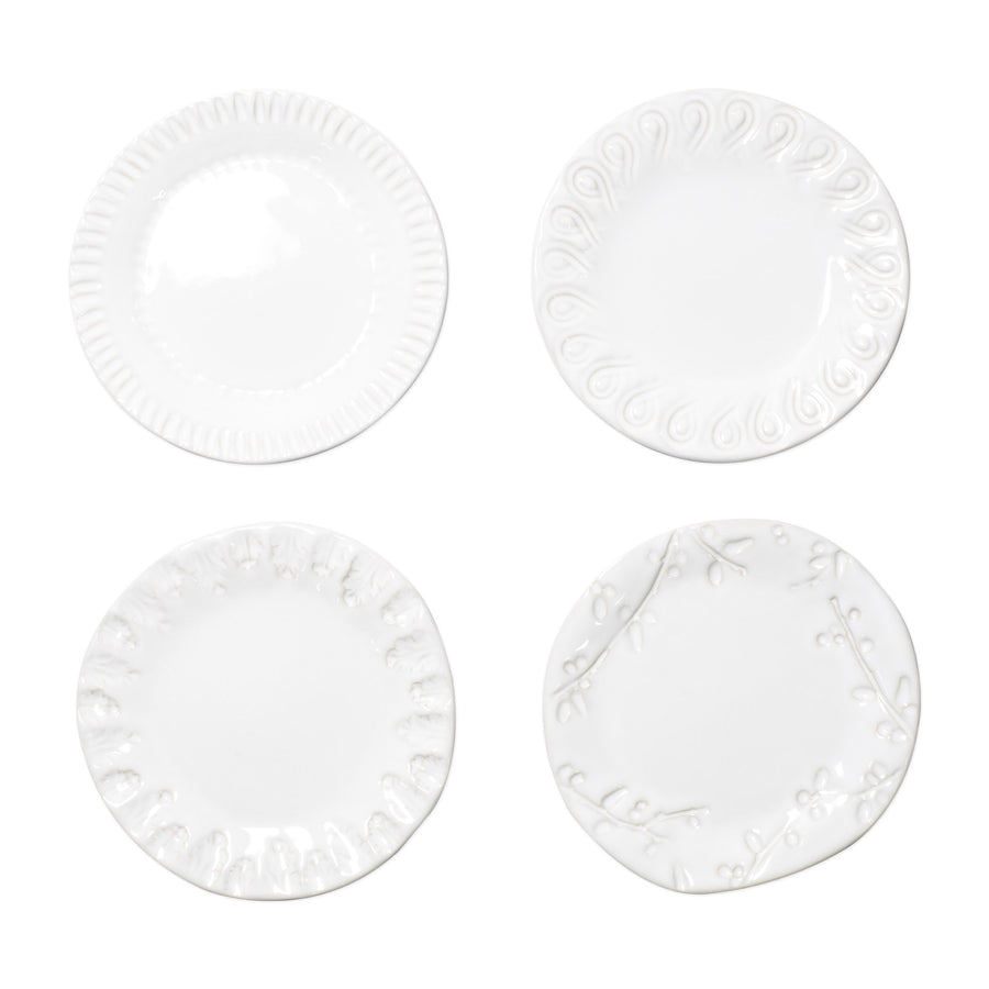 Incanto Stone White Assorted Canape Plates - Set of 4