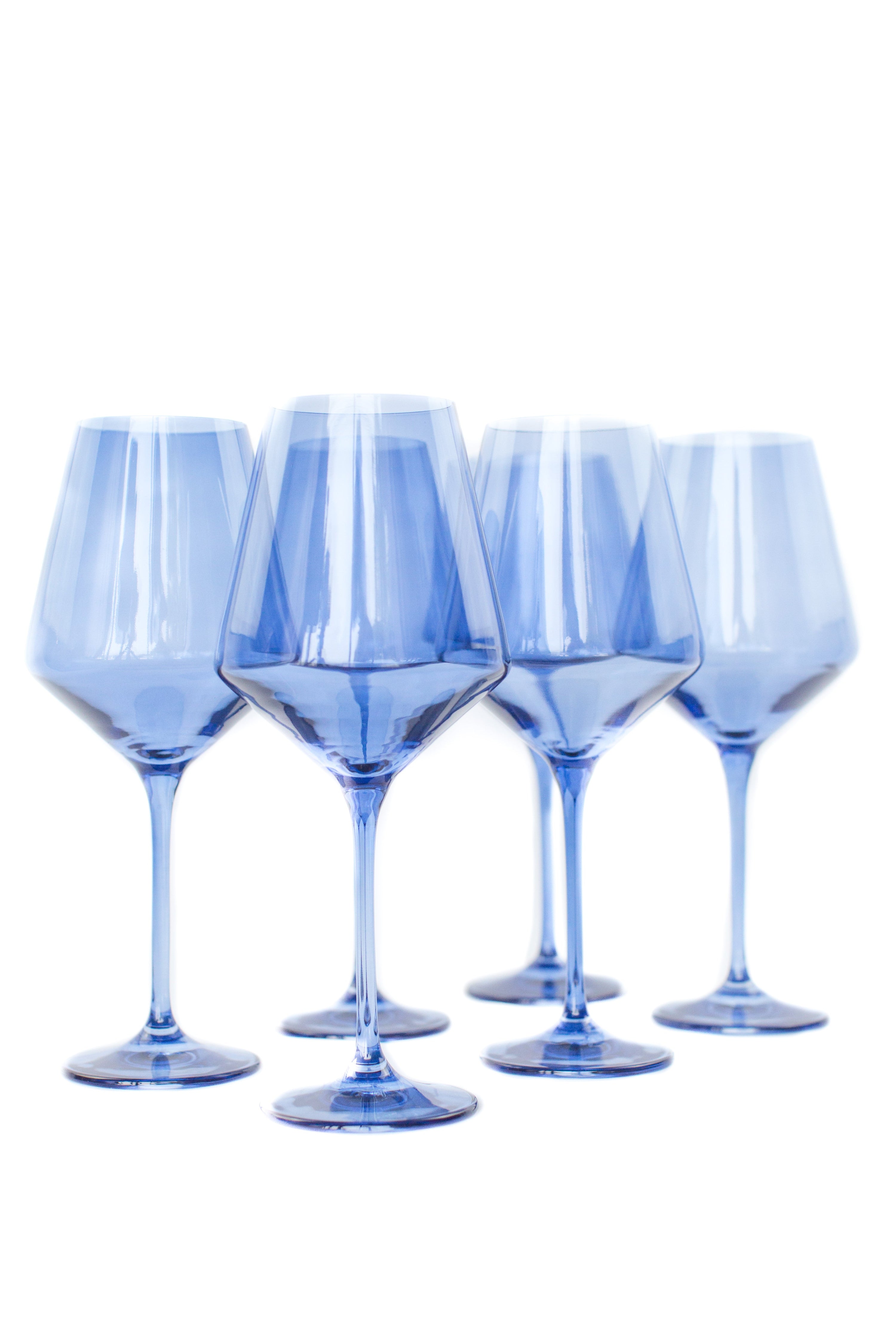 Estelle Colored Glass - Stemware Wine Glasses - Set of 6 Blush Pink