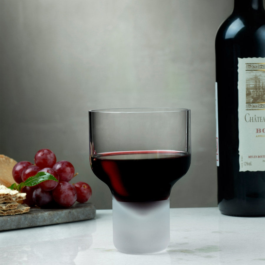 Contour Set of 2 Wine Glasses with Sandblasted Base
